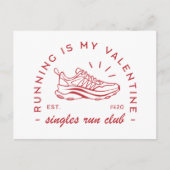 Laufen ist mein valentinischer Single-Laufclub Postkarte (Vorderseite)