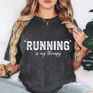 Laufen ist meine Therapie Blumenläufer-Geschenk T-Shirt