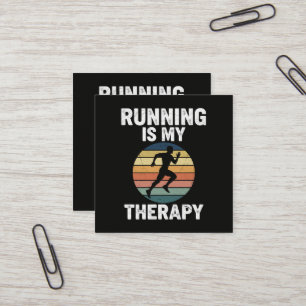Laufen ist meine Therapie Quadratische Visitenkarte