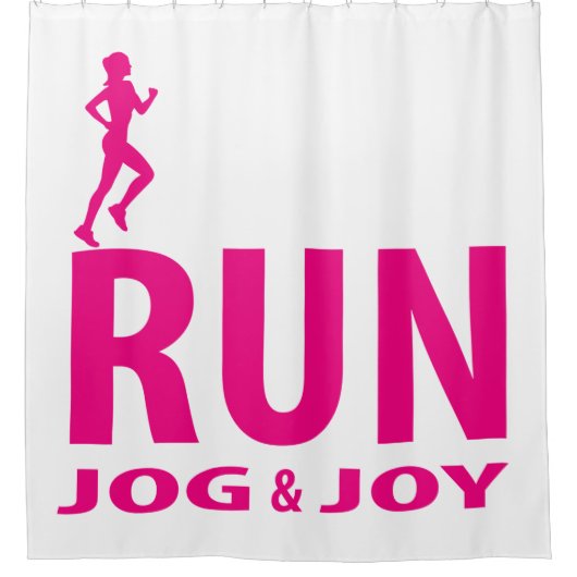 Laufen, joggen und Freude Duschvorhang (Vorderseite)