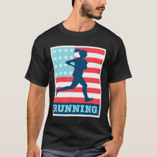 Laufen - Ladys Usa Flag Running T-Shirt Gym Runner