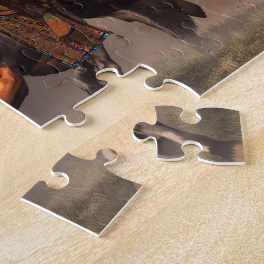 Laufen mit Büffel Puzzle (Seite)