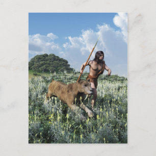 Laufen mit dem Tiger Postkarte