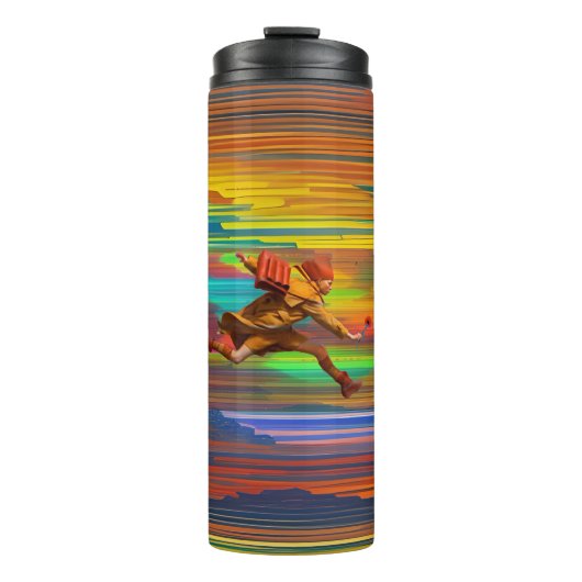 Laufen mit einer Blume Thermosbecher (Vorderseite)