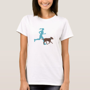 Laufen mit Hund (Aqua/choc) T-Shirt