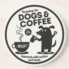 Laufen mit Hunden und Kaffee Getränkeuntersetzer
