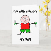 Laufen mit Schere Karte (Gelbe Blume)