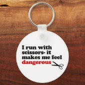 Laufen mit Schere Schlüsselanhänger (Vorderseite)