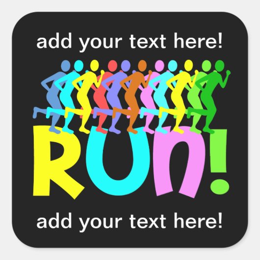 laufen quadratischer aufkleber (Vorderseite)