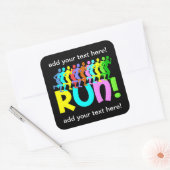 laufen quadratischer aufkleber (Umschlag)