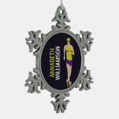 Laufen Schneeflocken Zinn-Ornament (Links)