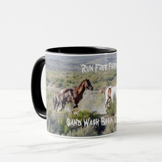 Laufen Sie frei für immer Tasse (Vorderseite Links)