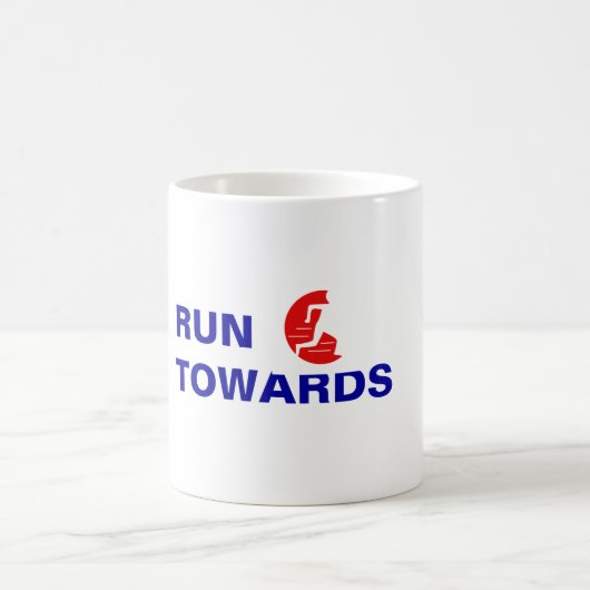 Laufen Sie in Richtung zu nicht von Logo Tasse (Mittel)