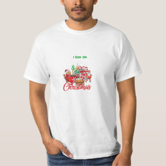 Laufen Sie Kaffee und Weihnachten T-Shirt