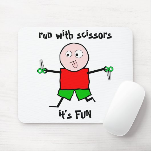 Laufen Sie mit Scheren Mousepad (Mit Mouse)