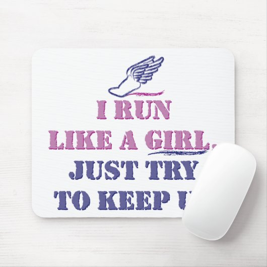 Laufen Sie wie ein Mädchen Mousepad (Mit Mouse)