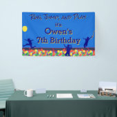 Laufen, springen und Geburtstagskurs verhindern Banner (Messeveranstaltung)