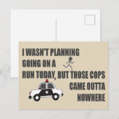 Laufen von den Polizisten Postkarte (Vorne/Hinten)