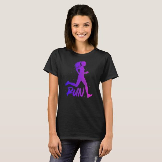 Laufen von Girl Marathon Track und Field Runner T-Shirt (Vorne ganz)