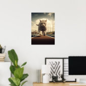 Laufen von Katzen, Gleis und Felder Poster (Heimbüro)