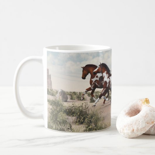 Laufen wie der Wind - Galloping Horses Tasse (Mit Donut)