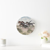 Laufen wie der Wind - Galloping Paint Horses Clock Runde Wanduhr (Zuhause)