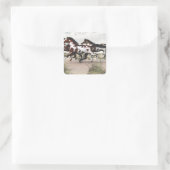 Laufen wie der Wind - Galloping Paint Horses Quadratischer Aufkleber (Tasche)
