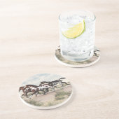 Laufen wie der Wind - Galloping Paint Horses Sandstein Untersetzer (Seite)