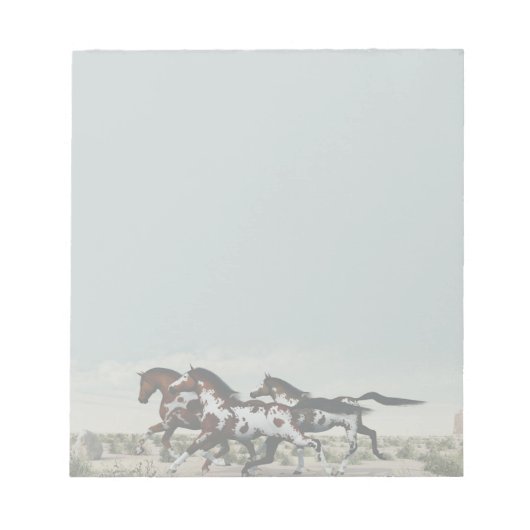 Laufen wie Wind - Galloping Paint Horses Notepad Notizblock (Vorderseite)