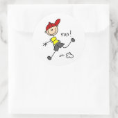 Laufend auf Basisplatte Runder Aufkleber (Tasche)