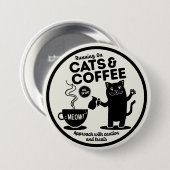 Laufend auf Katzen und Kaffee Button (Vorne & Hinten)