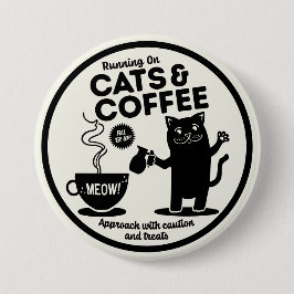 Laufend auf Katzen und Kaffee Button