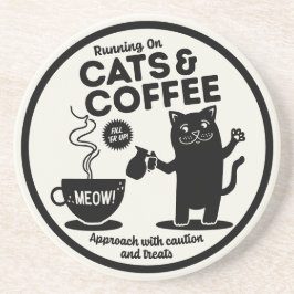 Laufend auf Katzen und Kaffee Getränkeuntersetzer