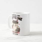 Laufend auf Koffein Lustige Katzenmutter Kaffeetas Kaffeetasse (Vorderseite Links)