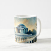 Laufend in Washington DC Jefferson Memorial Kaffeetasse (VorderseiteRechts)