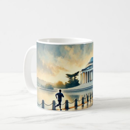 Laufend in Washington DC Jefferson Memorial Kaffeetasse (Vorderseite Links)