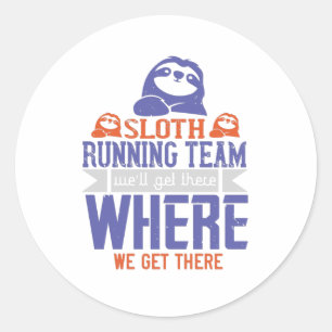 Laufend - Sloth Running Team Runder Aufkleber