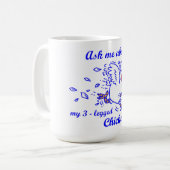 Laufende 3-beinige Hühner-Tasse Kaffeetasse (Vorderseite Links)