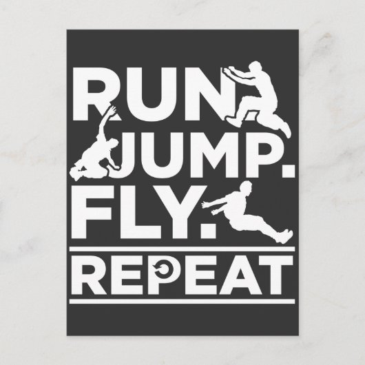 Laufende Athlete springen Freerunner Run Jump Fly Postkarte (Vorderseite)