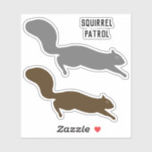 Laufende braune und graue Eichhörnchen Vinyl Stick Aufkleber (Blatt)