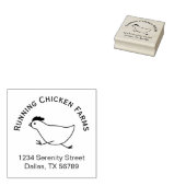 Laufende Chicken-Firmenlogo-Adresse Eierkarton Gummistempel (Stempel)