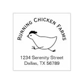 Laufende Chicken-Firmenlogo-Adresse Eierkarton Gummistempel (Prägung)