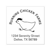 Laufende Chicken-Firmenlogo-Adresse Eierkarton Permastempel (Design)