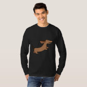 Laufende Dackel-Wurst-Hund Illustriert T-Shirt (Vorne ganz)