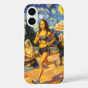 Laufende Fein Kunst Fitness Mashup Parodie iPhone 16 Hülle