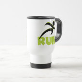 Laufende Fitness wird grün ausgeführt Reisebecher (VorderseiteRechts)