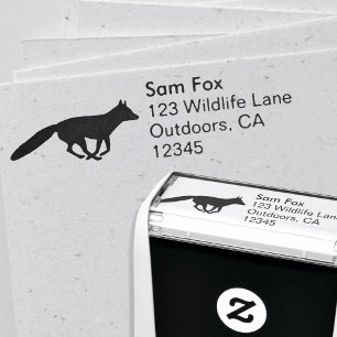 Laufende Fox-Silhouette-Rücksendeadresse Permastempel