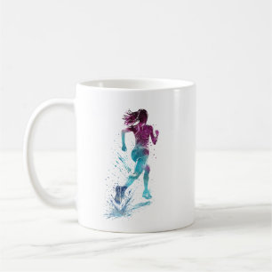 Laufende Frau Kaffeetasse