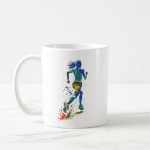 Laufende Frau Kaffeetasse