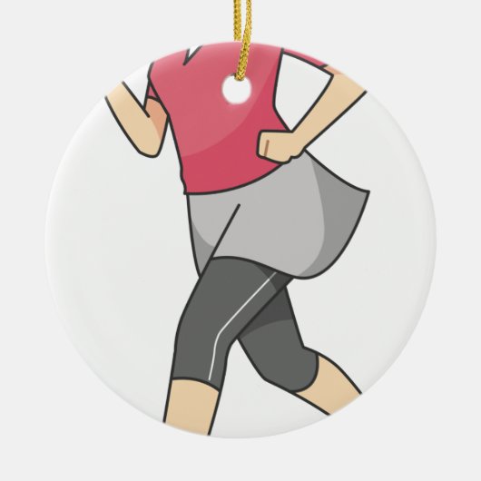 Laufende Frau Keramikornament (Vorne)